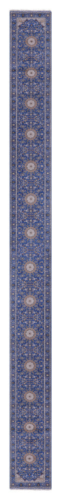 2' 7" X 29' 9" Runner Persian Nain Handmade Wool & Silk Rug - Q14885