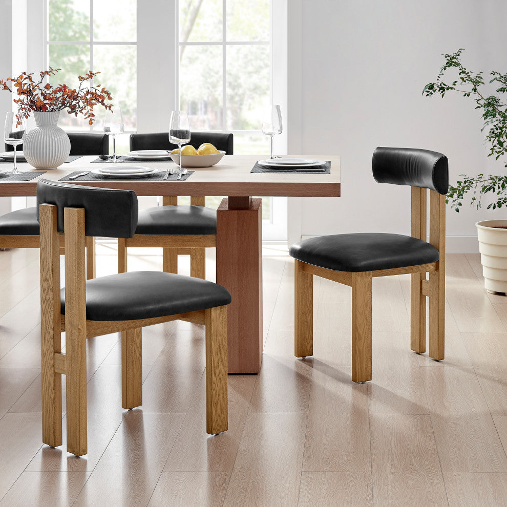 Hailey Dining Side Chair,, Set of 2, Casa Black, Faux Leather