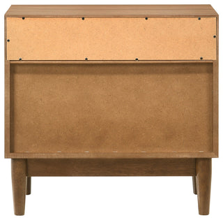 Artemio 2 Drawer Wood Nightstand With Shelf, Walnut Finish