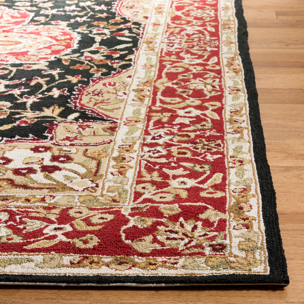 Safavieh Easy Care Collection EZC718 Rug, Black/Red, 2'6"x10'