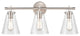 3 Light 27" Brushed Nickel Bathroom Vanity Light