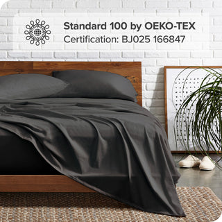 Bare Home 1800 Microfiber Sheet Set, Black, Twin