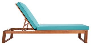 Safavieh Solano Sunlounger, Natural Wood/Aqua