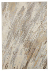 Weave & Wander Frida Rug, Beige/Blue, 2'1"x3'