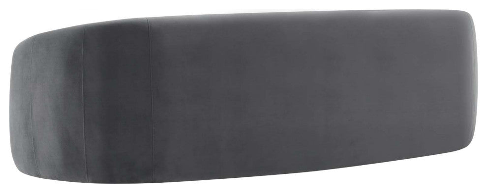 Sofa, Gray, Velvet, Modern, Mid Century Living Hotel Lounge Cafe Lobby