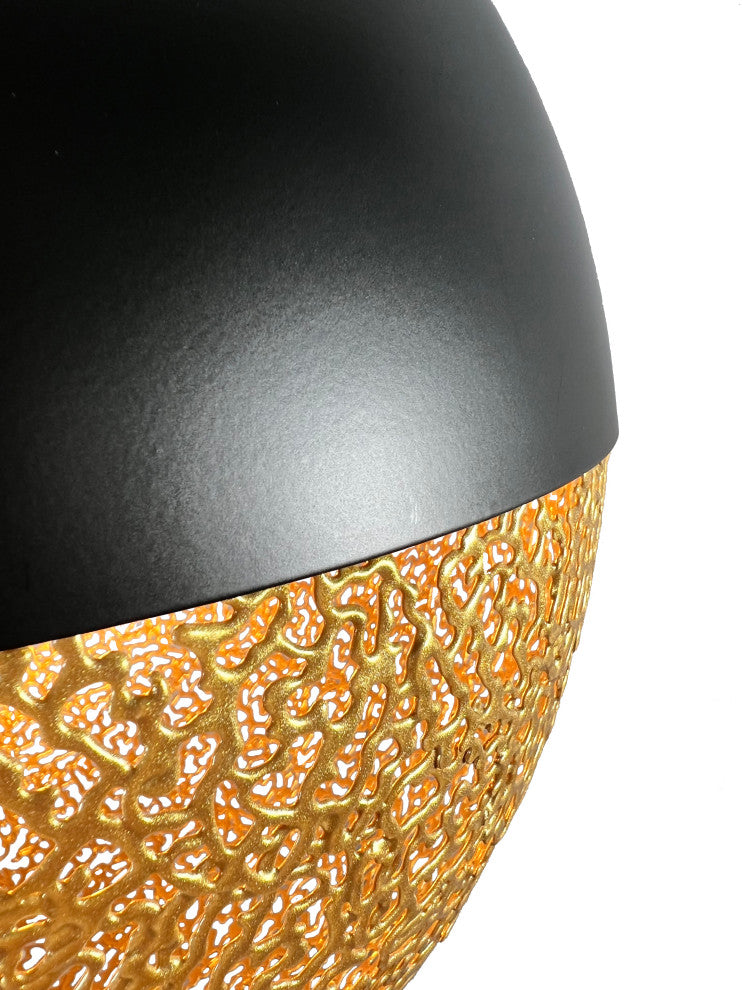 Iktan 1-Light Black and Gold Globe Pendant