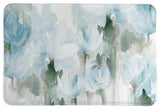 Laural Home Frosted Blue Blooms Memory Foam Rug