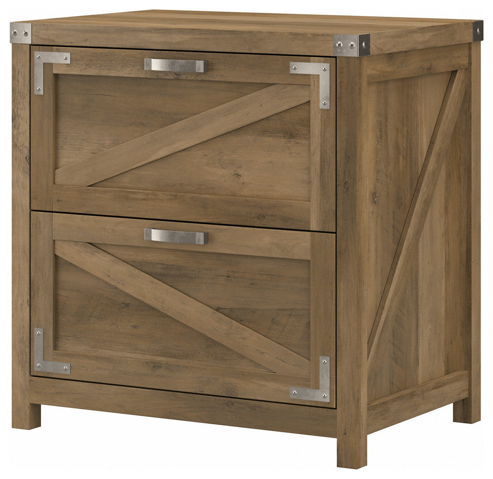 kathy ireland Home Cottage Grove 2 Drawer Lateral File Cabinet, Reclaimed Pine
