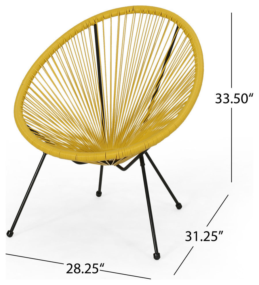 Major Outdoor Hammock Weave Chair With Steel Frame, Set of 2, Yellow, Black