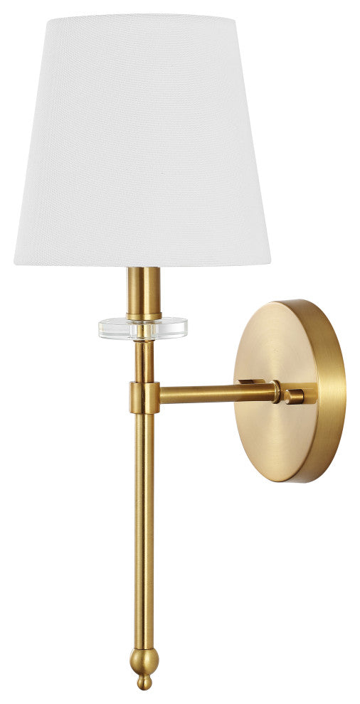 Olivia Modern Midcentury Iron LED Vanity, Brass Gold, 1-Light