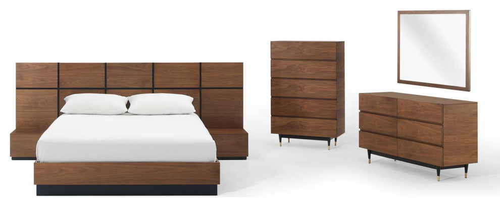 Caima 6-Piece Bedroom Set Walnut