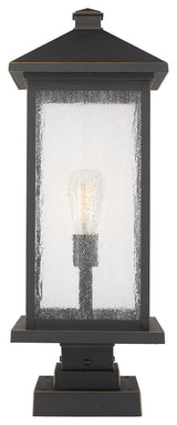 Z-Lite 1 Light Outdoor Pier Mounted Fixture Oil Rubbed Bronze 531PHBXLS-SQPM-ORB