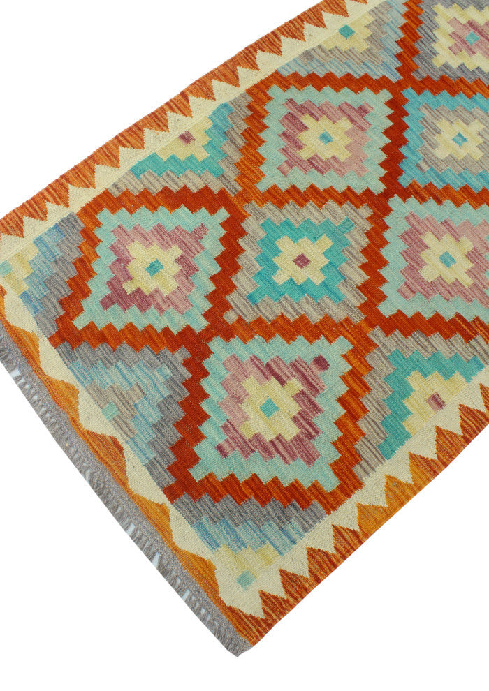 Sangat Kilim Wilmar Red/Ivory Runner, 2'8x16'1