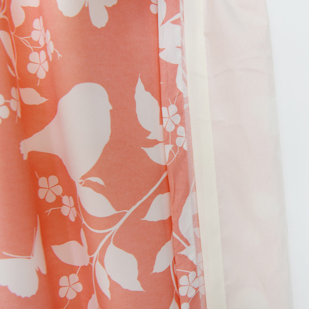 Birdsong Curtains, Coral, Set of 2