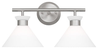 Belcarra 2 Light Bath, Brushed Steel