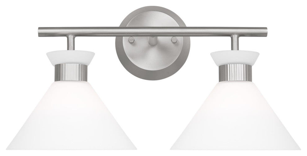 Belcarra 2 Light Bath, Brushed Steel