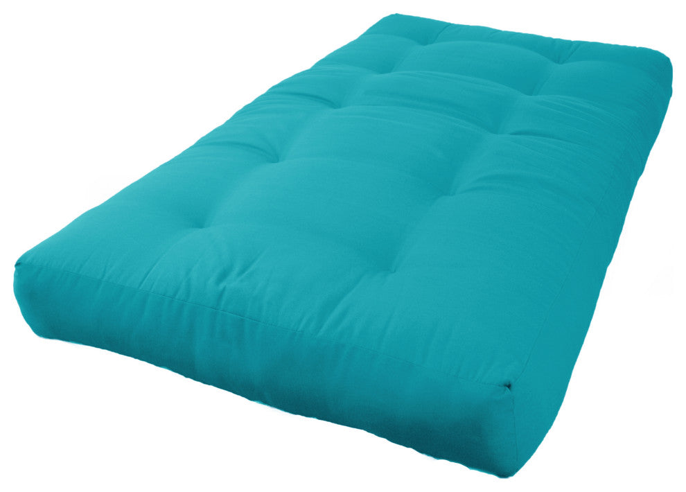 Blazing Needles Renewal 8" Twill Twin Futon Mattress, Aqua Blue