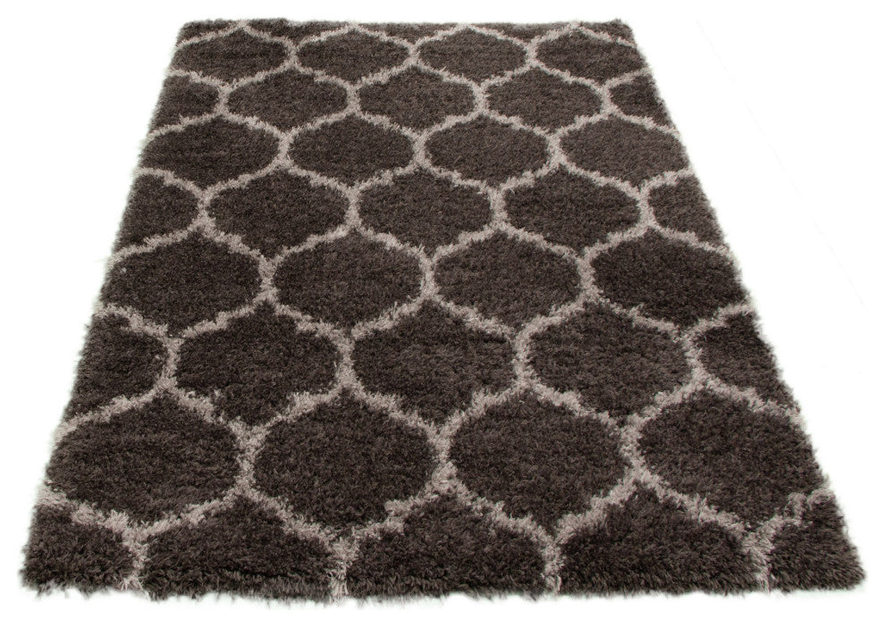 eCarpetGallery Shag Area Rug, Dark Grey, 5'3" x 7'3"