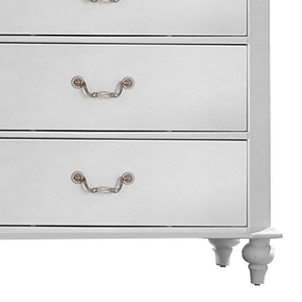 Chest with Molded Trim and Ornate Carvings, White