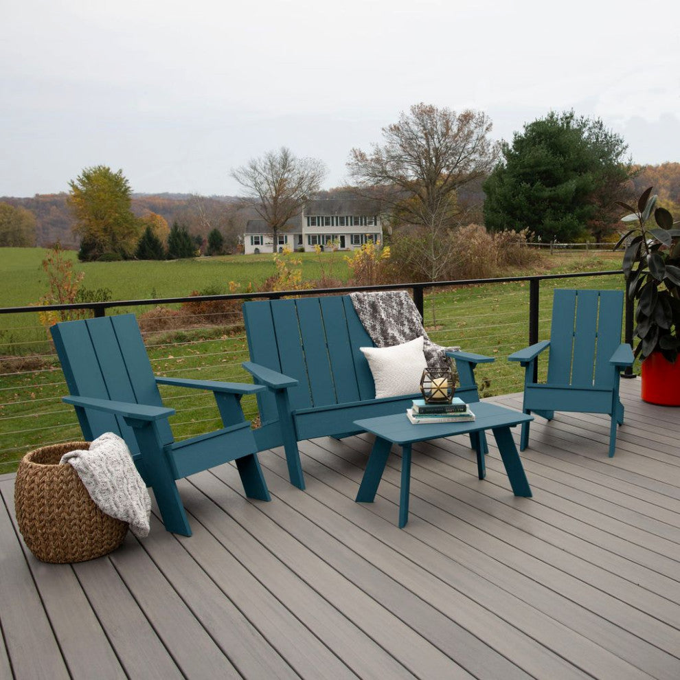 Italica Modern Adirondack Conversation Set, Nantucket Blue