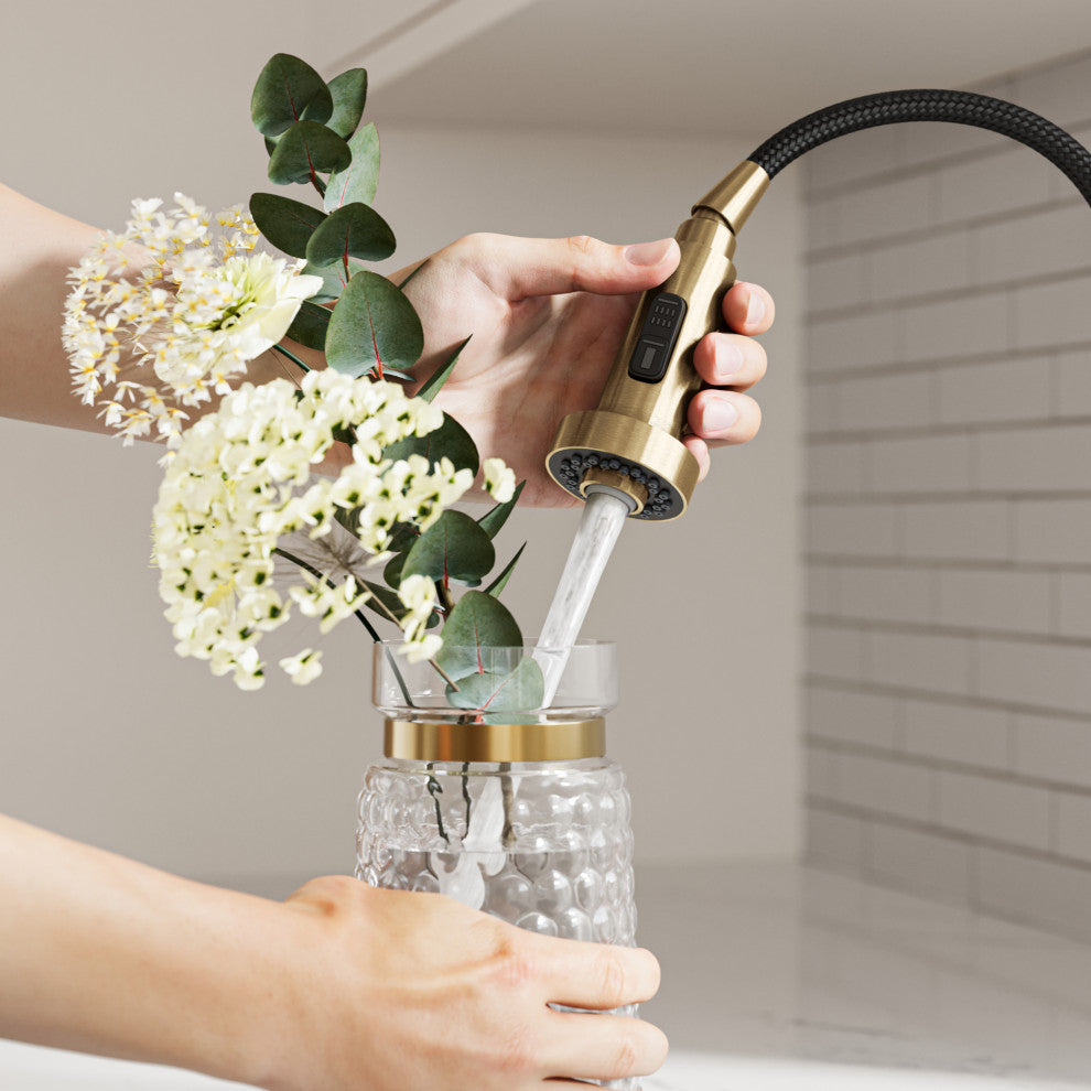 Bolden 2-Function Pull-Down 1-Handle Kitchen Faucet, Brushed Brass