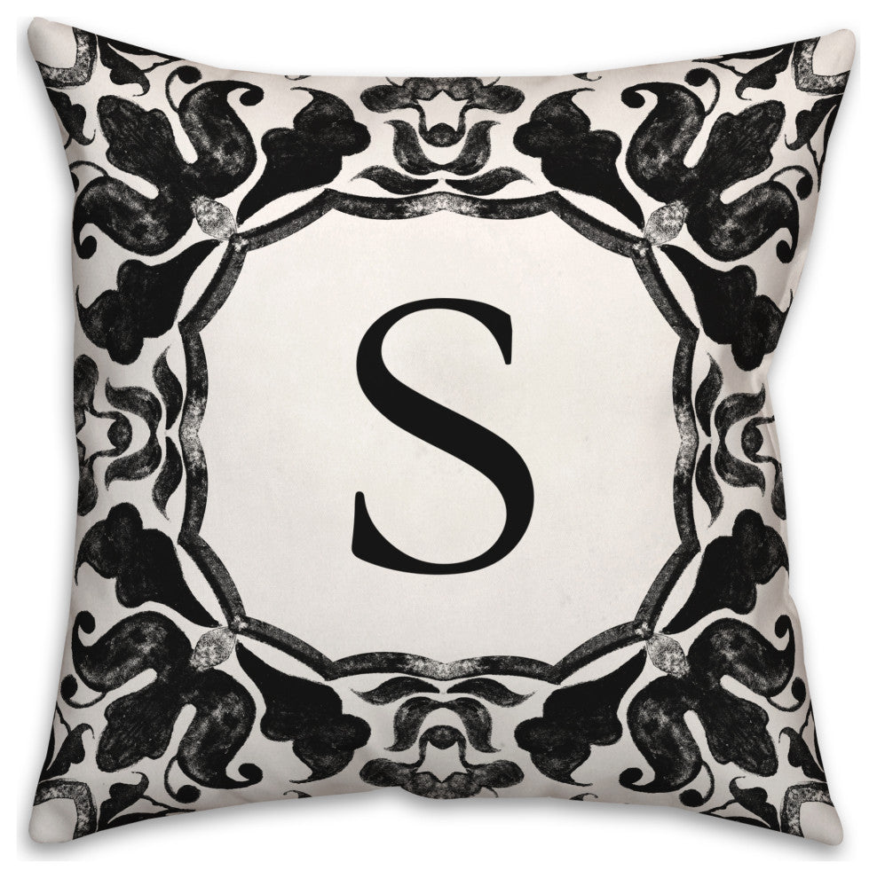 S Monogram 18x18 Indoor / Outdoor Pillow