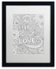 Hello Angel ''Live Laugh Love'', Black Frame, White Mat, 20x16