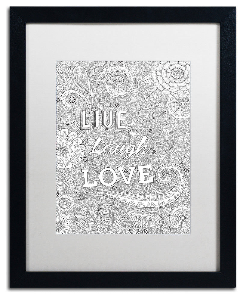 Hello Angel ''Live Laugh Love'', Black Frame, White Mat, 20x16