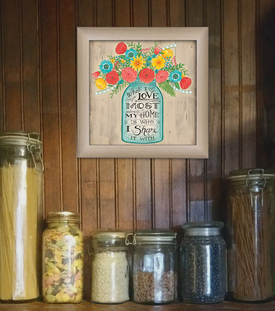 "What I Love Most" By Deb Strain, Printed Wall Art, Ready To Hang, Beige Frame