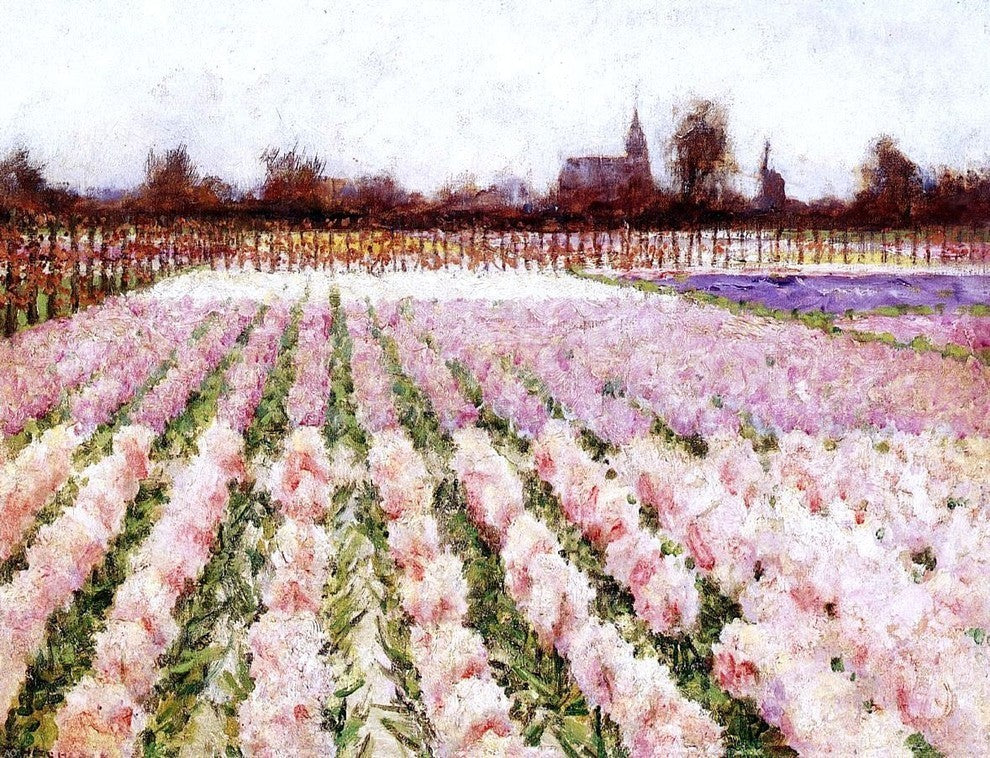 George Hitchcock Field of Flowers Premium Canvas Print