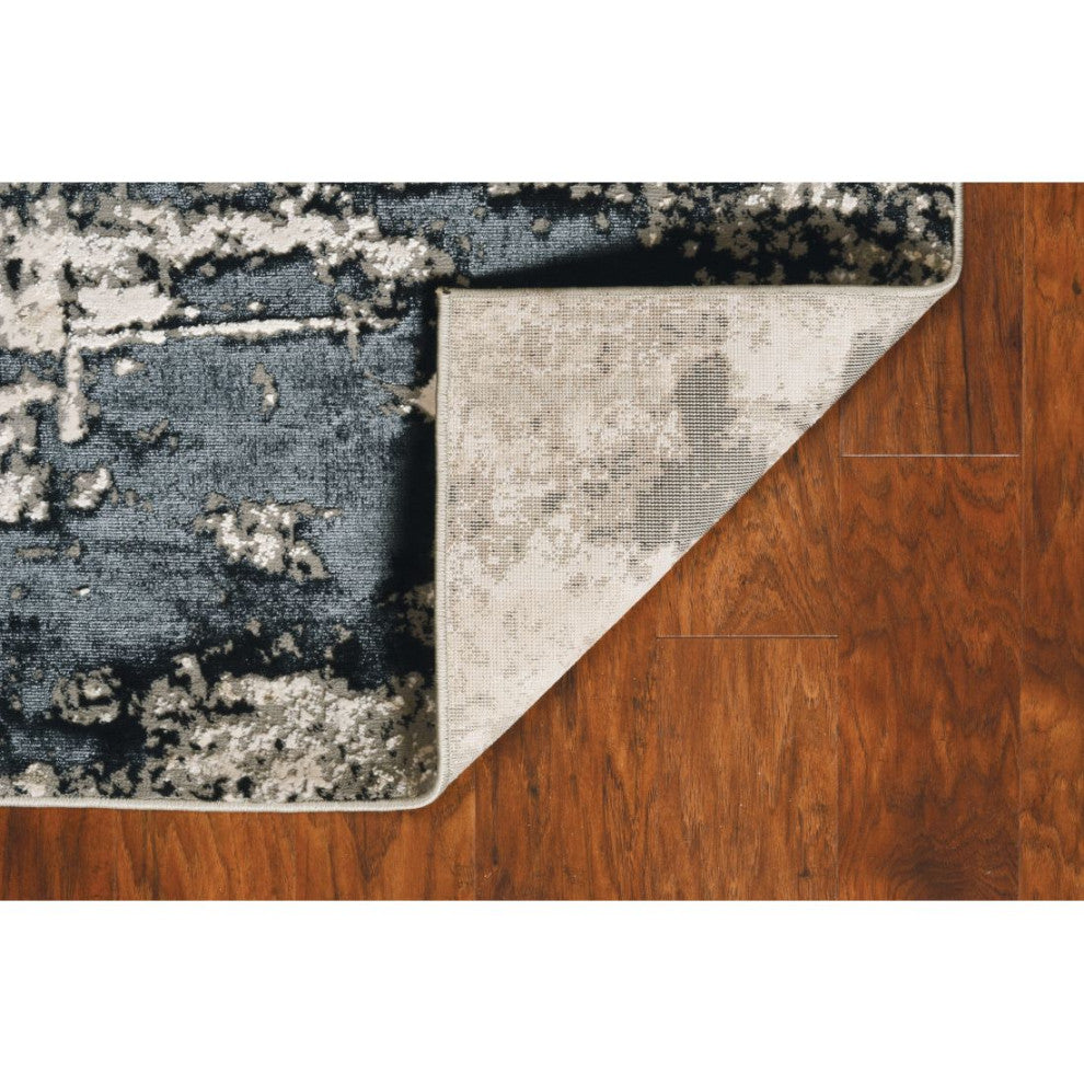 KAS Luna 7121 Silver Charcoal Eclipse Area Rug, 6'x9'