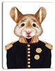 Mouse in Military Uniform, Animal Canvas Art Print, 30"x40"