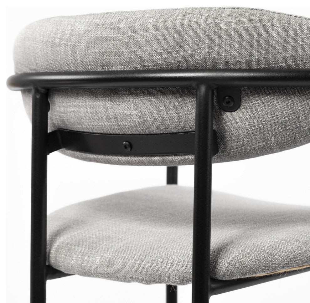 Light Gray Black Framed Bar Stool