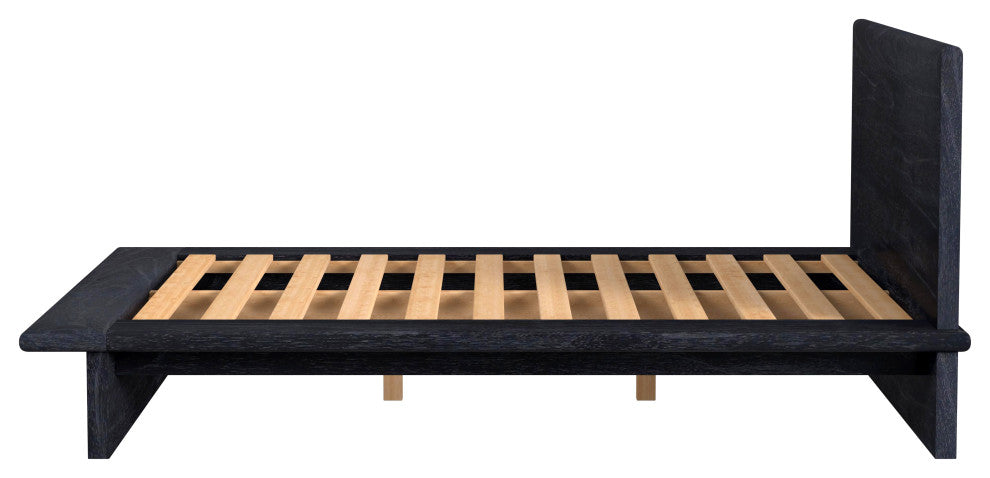 Halmstad Wood Panel Bed, Washed Black, Queen
