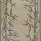 3' X 5' Ivory Bamboo Bordered Wool Indoor Area Rug