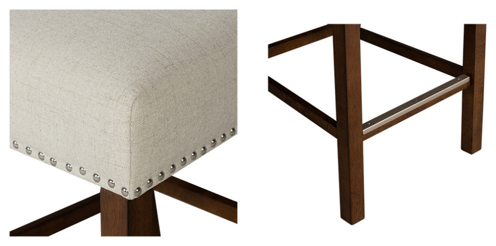 510 Design Aubrey Upholstered Counter Stool Set of 2, Natural