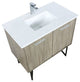 Lancy Modern Rustic Acacia 36" Square Sink Bathroom Vanity, Balzani Gun Metal Fa