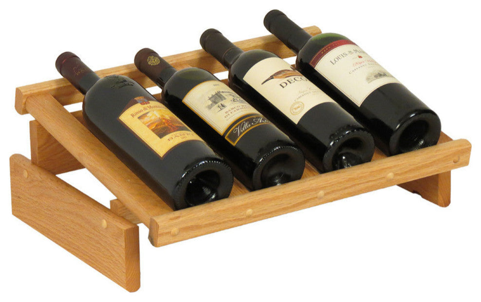 4 Bottle Dakota Wine Display, Light Oak