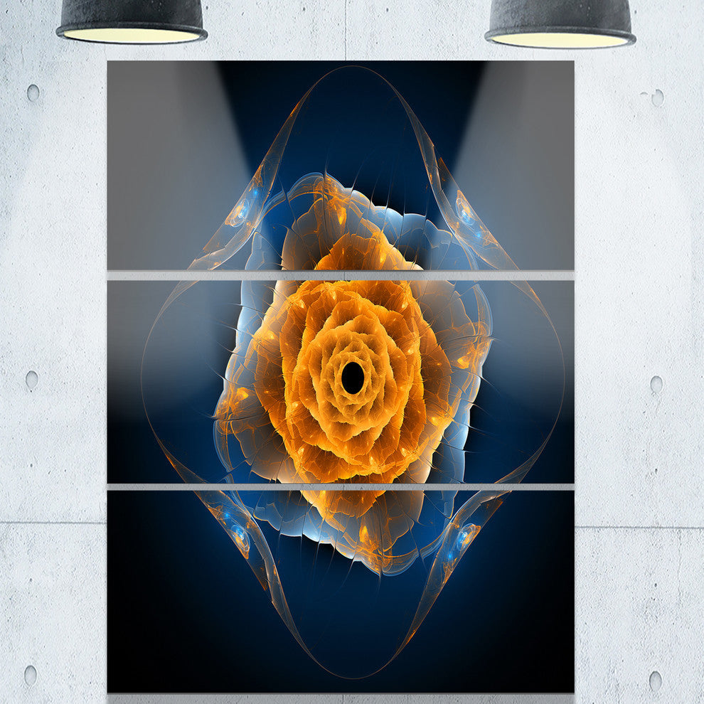 "Blue Nautilus Shell Pattern" Metal Wall Art, 3 Panels, 28"x36"