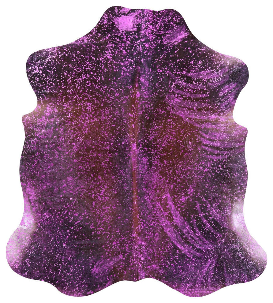 Pink Metallic Cowhide Rug 6' 6" X 6' 0" C2153