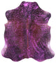 Pink Metallic Cowhide Rug 6' 6" X 6' 0" C2153