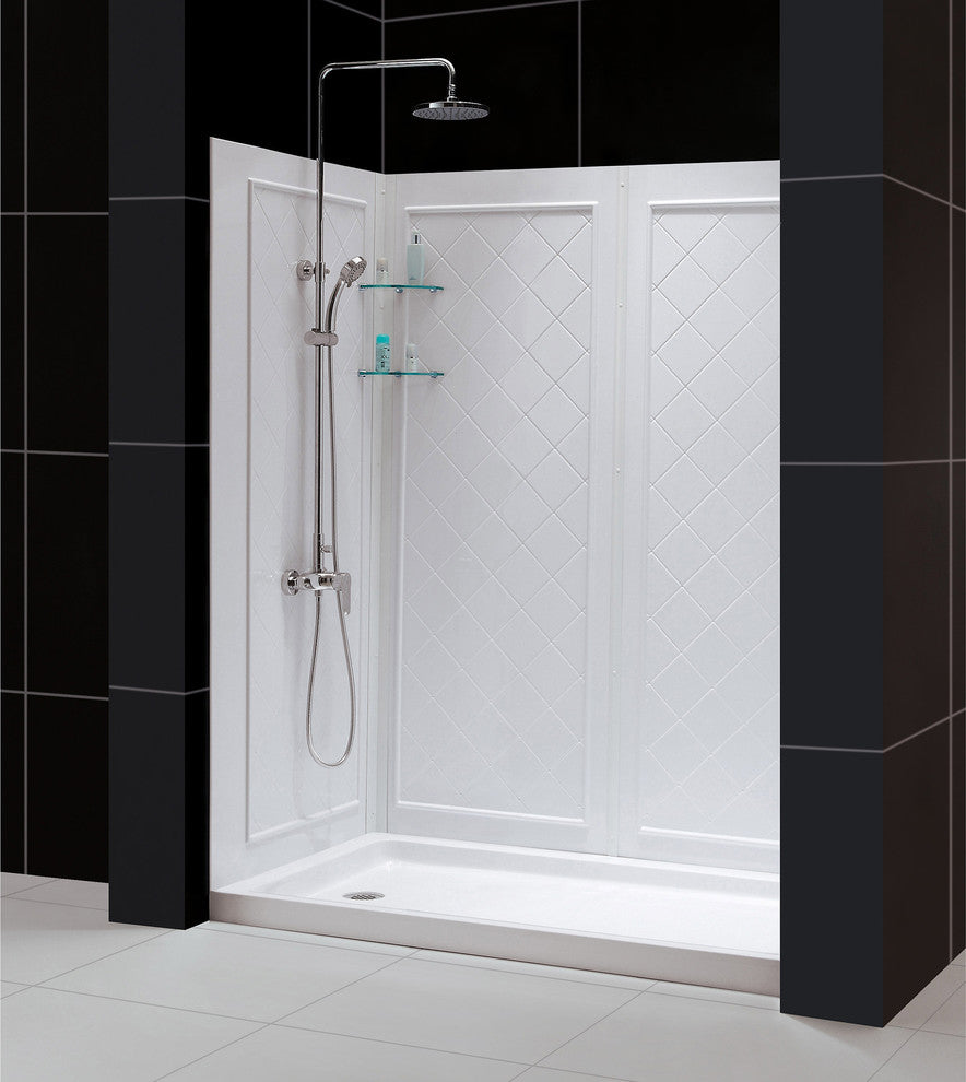 Dreamline Slimline 36"x60" Shower Base and Shower Backwall Kit