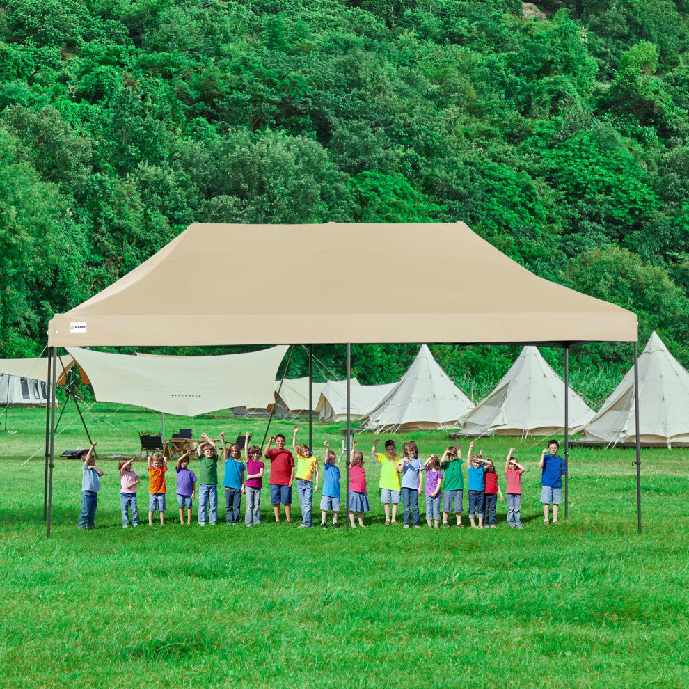 JEAREY Pop Up Canopy Tent, Outdoor Canopy, 4 Sand Bags, Beige, 10x20ft