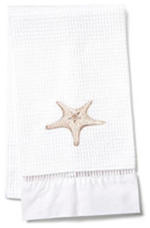 Waffle Weave Guest Towel, Morning Starfish, Beige
