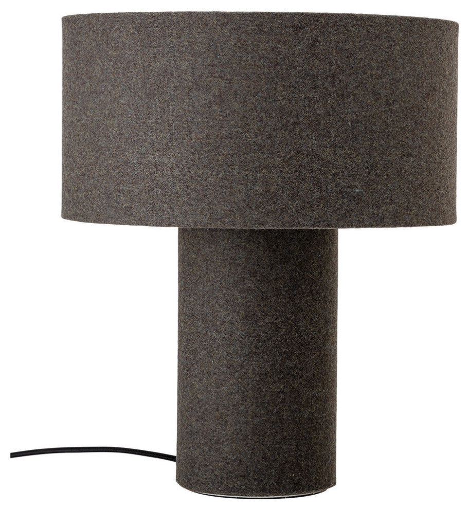 Gray Wool Blend Table Lamp With Matching Shade