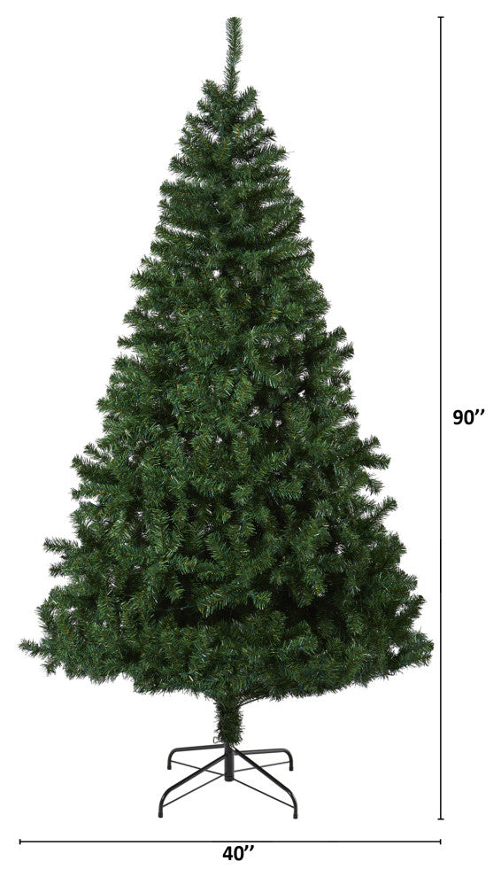7.5' Northern Tip Pine Artificial Christmas Tree With 400 Clear LED Lights