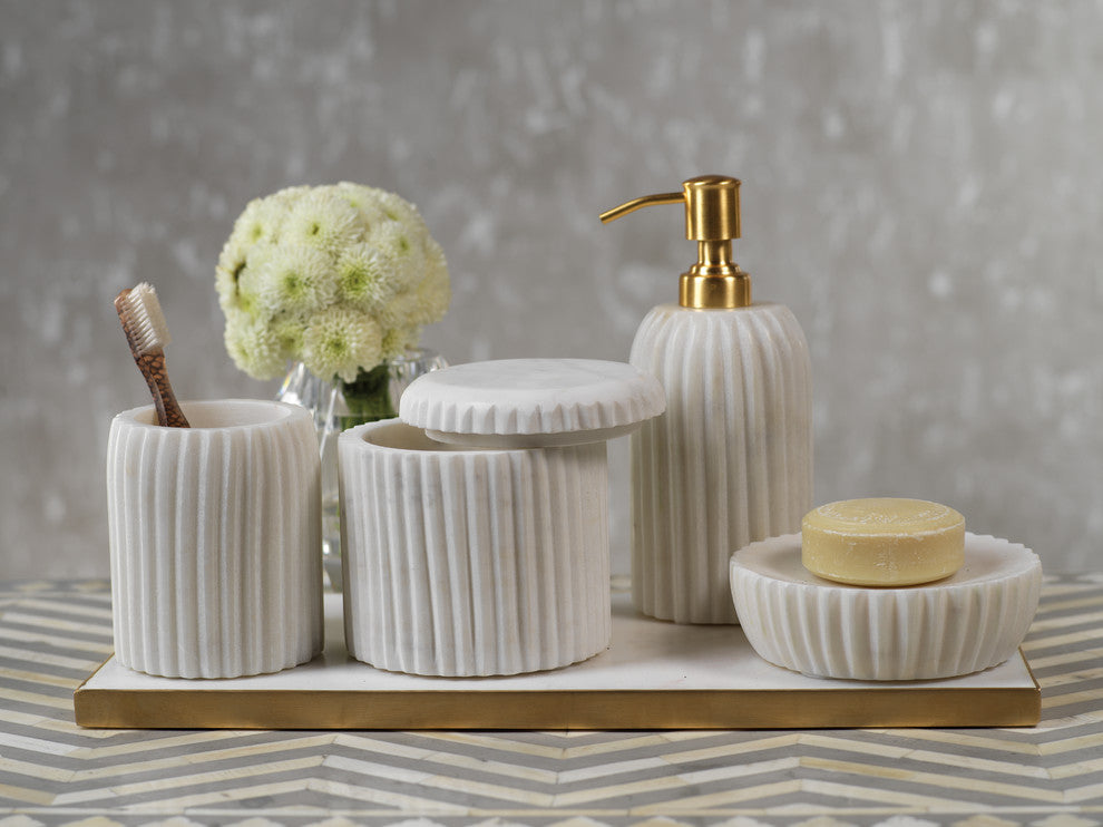 Mannara 15" Long Marble Vanity Tray