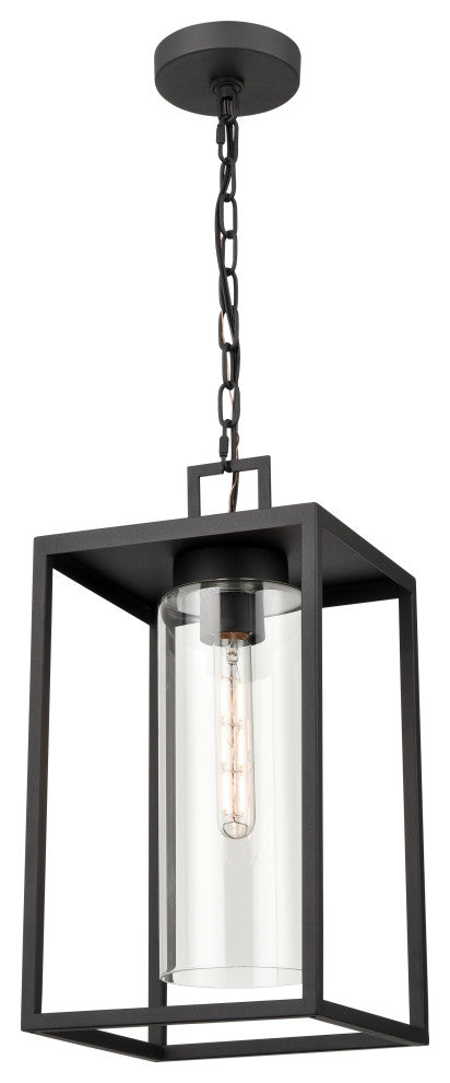 1 Light 9 in. Textured Black Outdoor