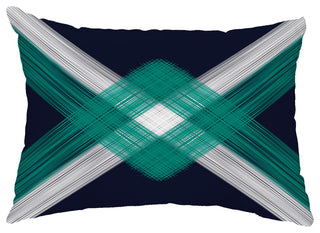 String Art 14"x20" Decorative Nautical Outdoor Pillow, Navy Blue