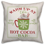 Warm Up At Hot Cocoa Bar 16"x16" Throw Pillow